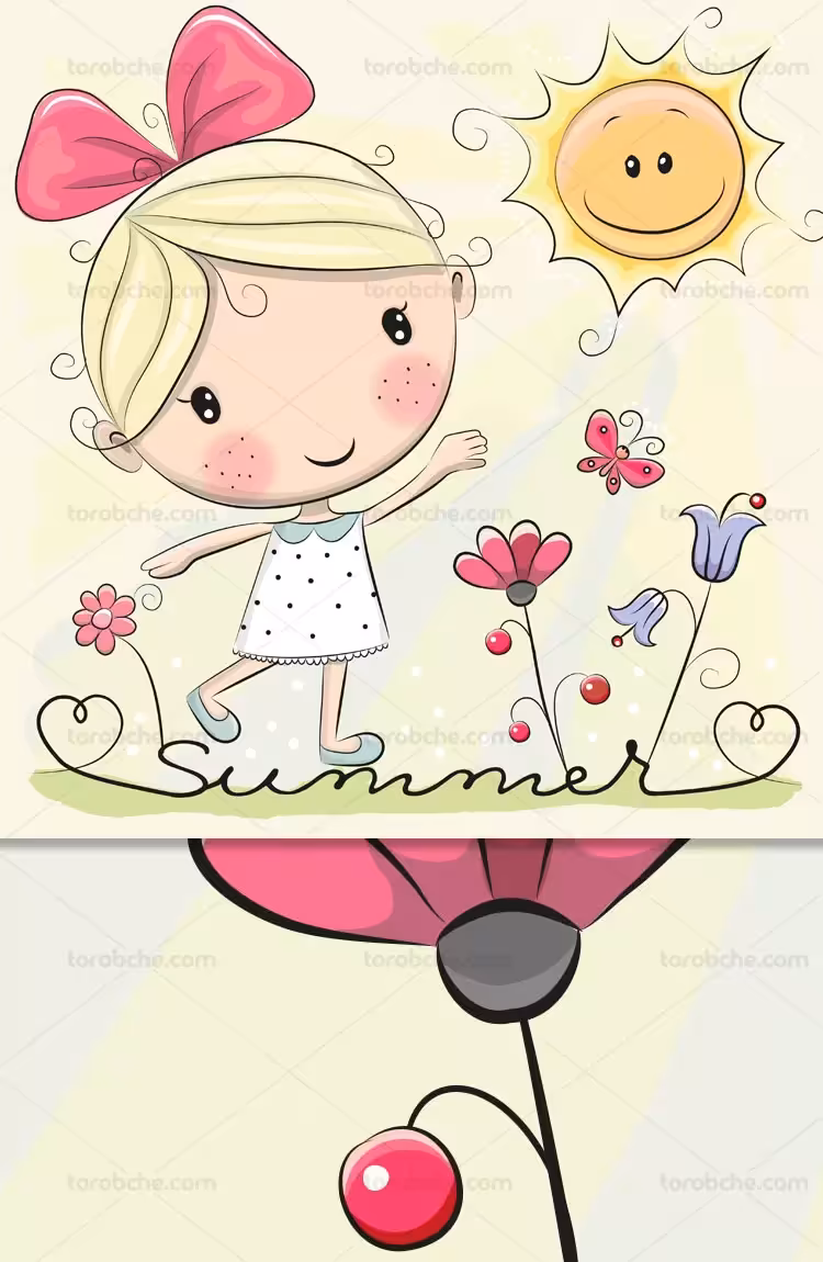 وکتور بکگراند نقاشی کودکانه | گرافیک با طعم تربچه