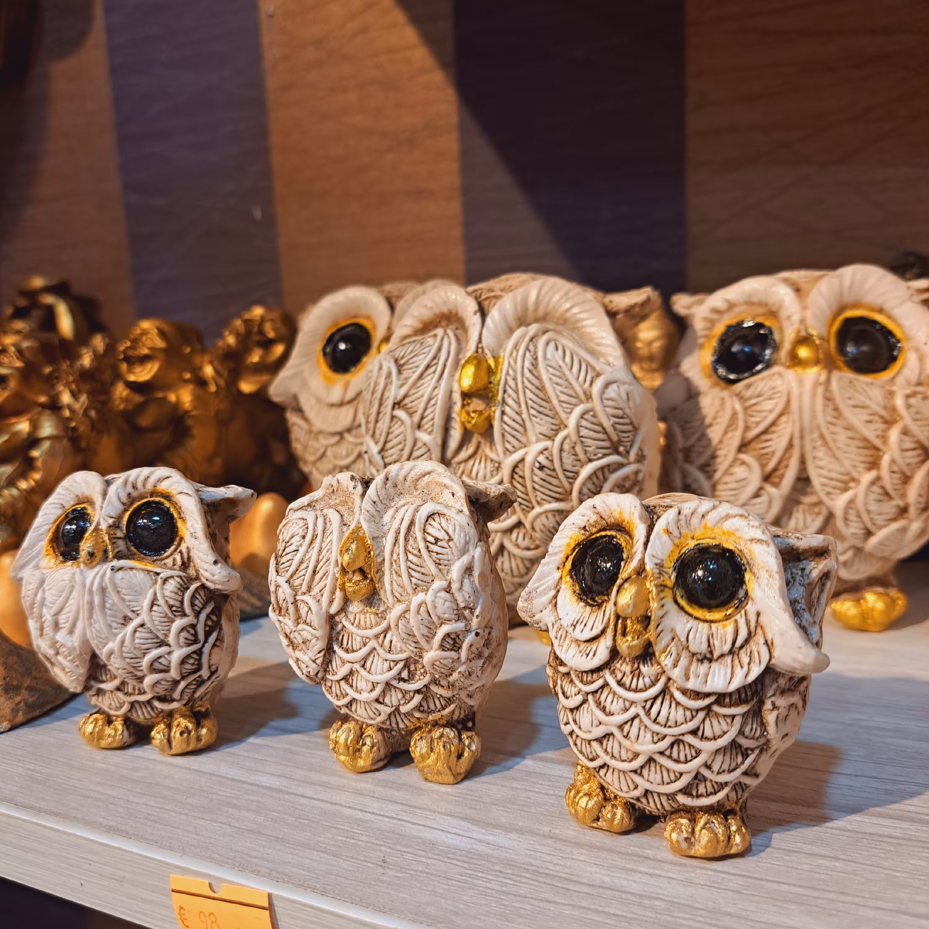 مجسمه جغد رزینی اصل مجسمه جغد 3 تایی تندیس جغد کر کور لال مجسمه جغد کور کر لال جغد دکوری مجسمه جغد 3تایی پلی استر