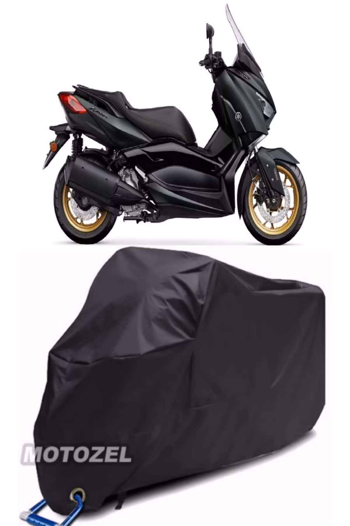 چادر موتورسیکلت مشکی YAMAHA X MAX 250 TECH MOTORCYCLE MOTORCET TARKET ضد آب سازگار با قفل AutoZEL