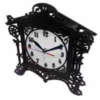 ساعت رومیزی چوبی طرح کلبه در رنگ های گردویی وطرح خاتم  هزینه پست به صورت پس پرداخت می باشد