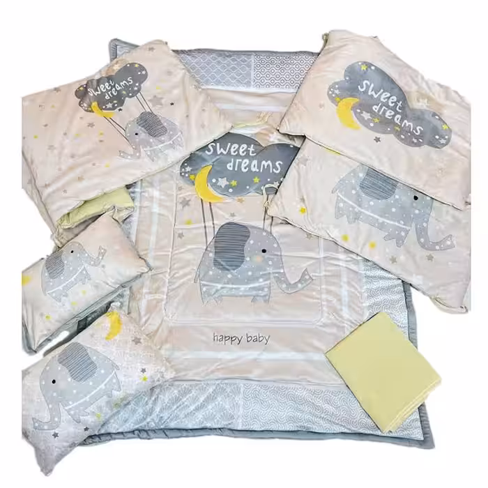 ست روتختی 7 تکه طرح فیل طوسی