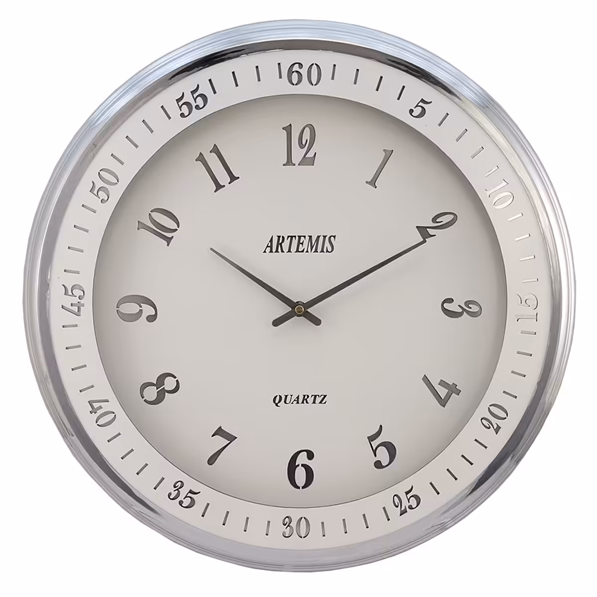 ساعت دیواری آرتمیس مدل 2037 سیلور (نقره ای) صفحه سفید