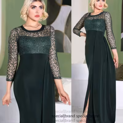 پیراهن مهمانی زنانه دانتل اسپایدر مدل ماکسی مجلسی الناتا