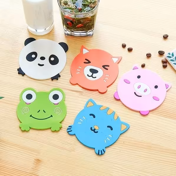 زیر لیوانی عروسکی جنس سیلیکونی طرح روباه و گربه