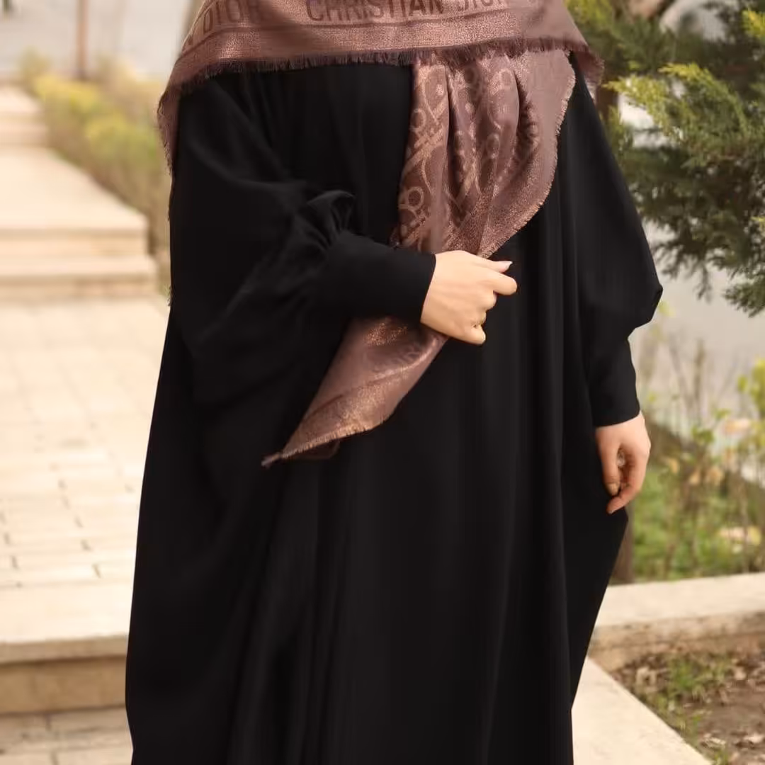 مانتو عبایی ساده کرپ الیزه