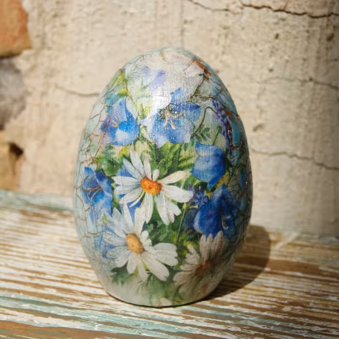 تخم مرغ سفالی رنگ کاری شده در ابعاد 7 سانتی متر