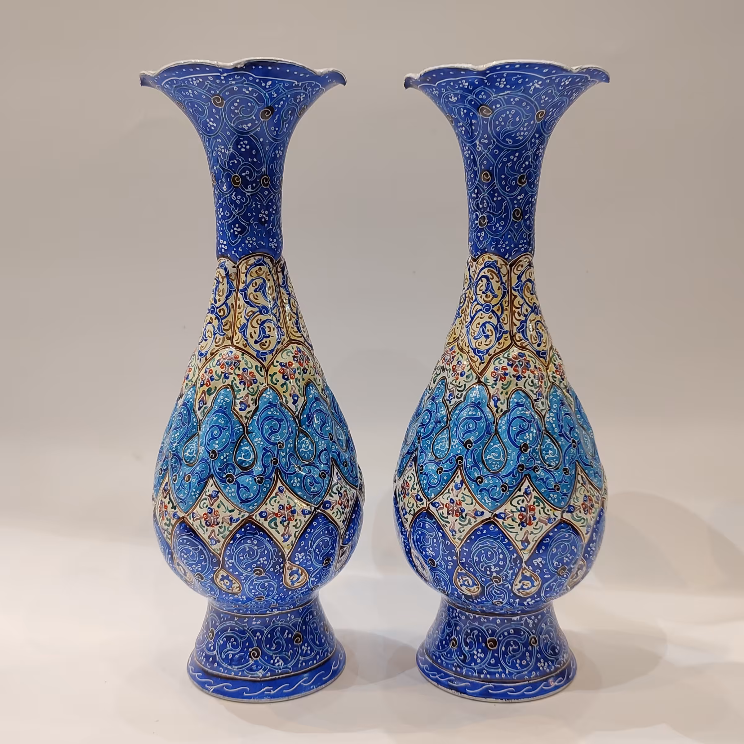 میناکاری گلدان موشکی ارتفاع 20سانتی متر 