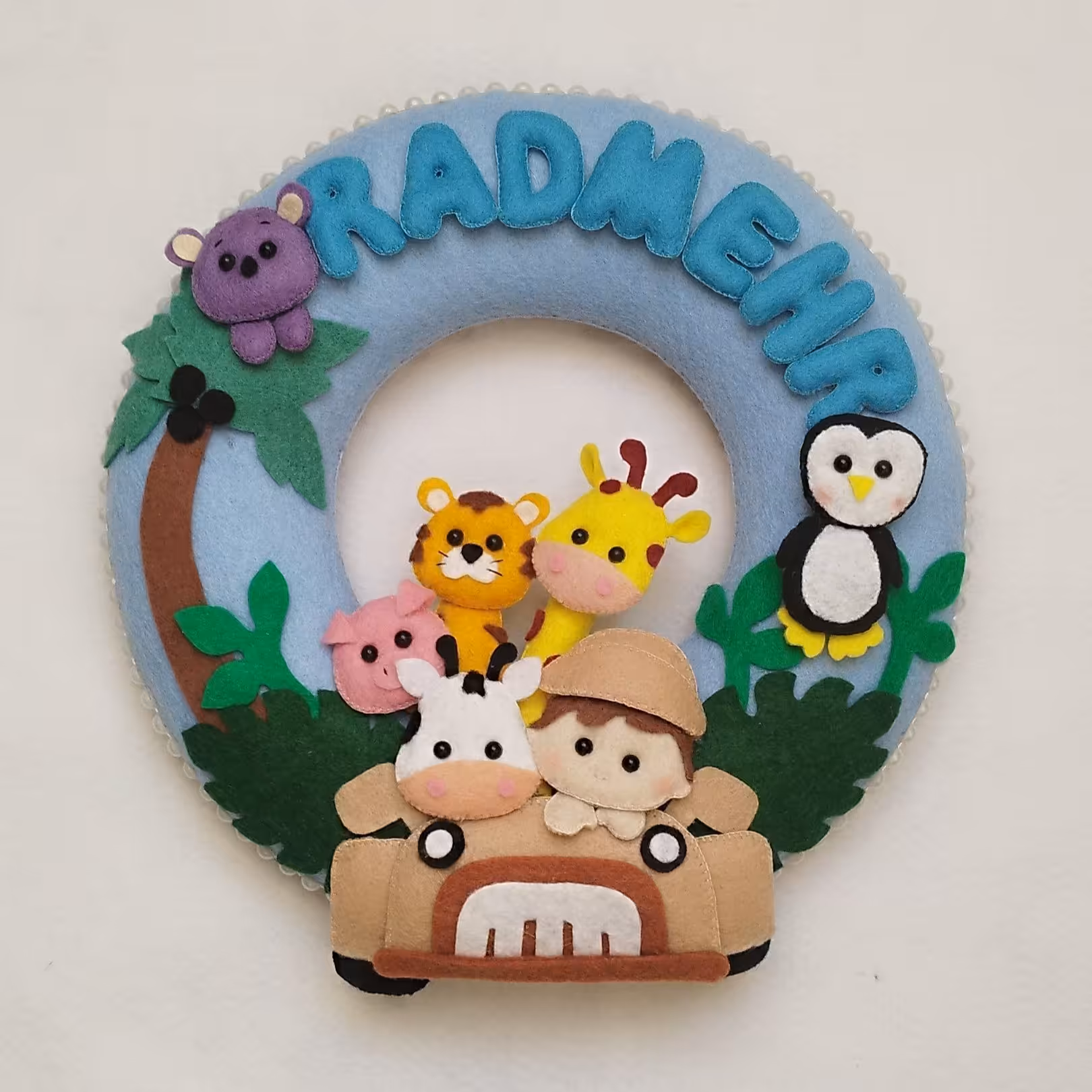 حلقه در نمدی طرح حیوانات جنگل 