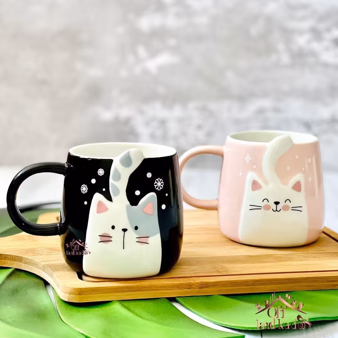 ماگ سرامیگی گربه دم برجسته