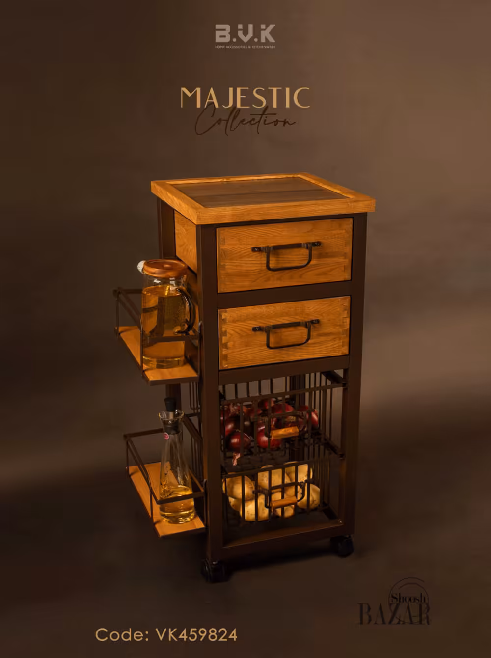 فایل چهار کشو بی وی کی تیره کد 459824 مدل مجستیک