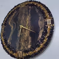 ساعت رزینی طرح سنگ بلک گلد