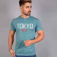 تی شرت مردانه سایز L مدل TOKYO سبز آبی