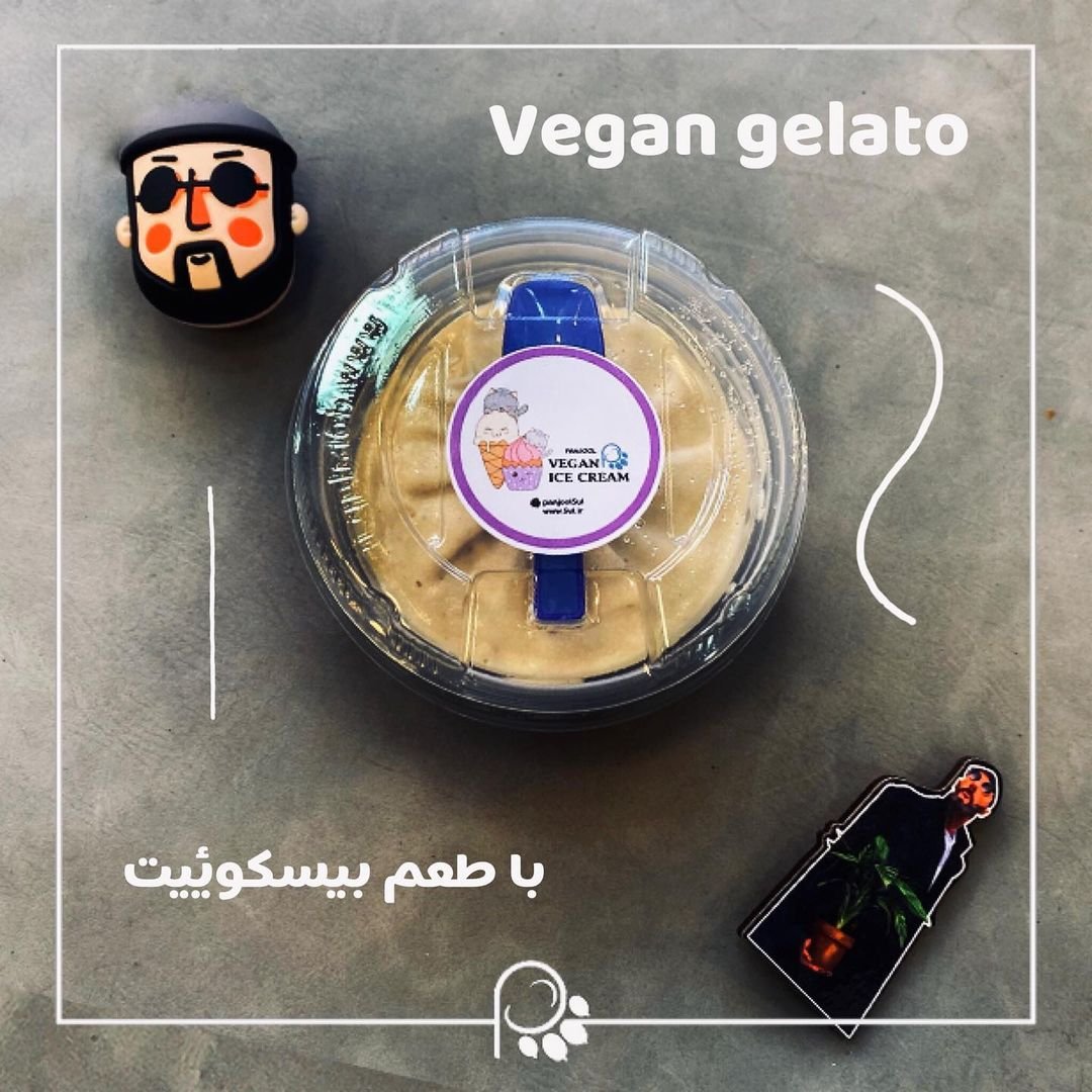 بستنی وگان رژیمی با طعم بیسکویت 