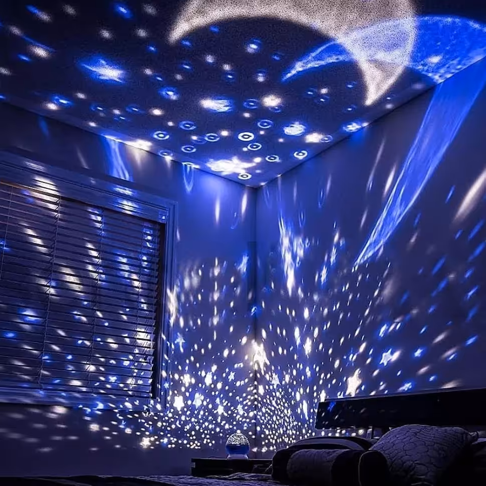 چراغ خواب  ستاره ساز چرخشی کهکشانی ماه و ستاره