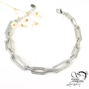 دستبند طرح کارتیه نقره ساخت ایتالیا کد 9330