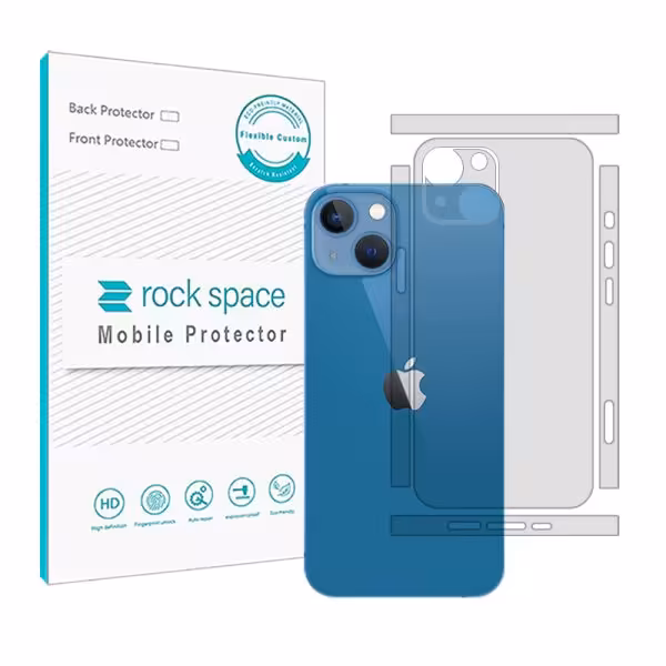 گلس محافظ پشت گوشی آیفون 13 مدل نانو هیدروژل شفاف برند راک اسپیس سایز M کد 28023