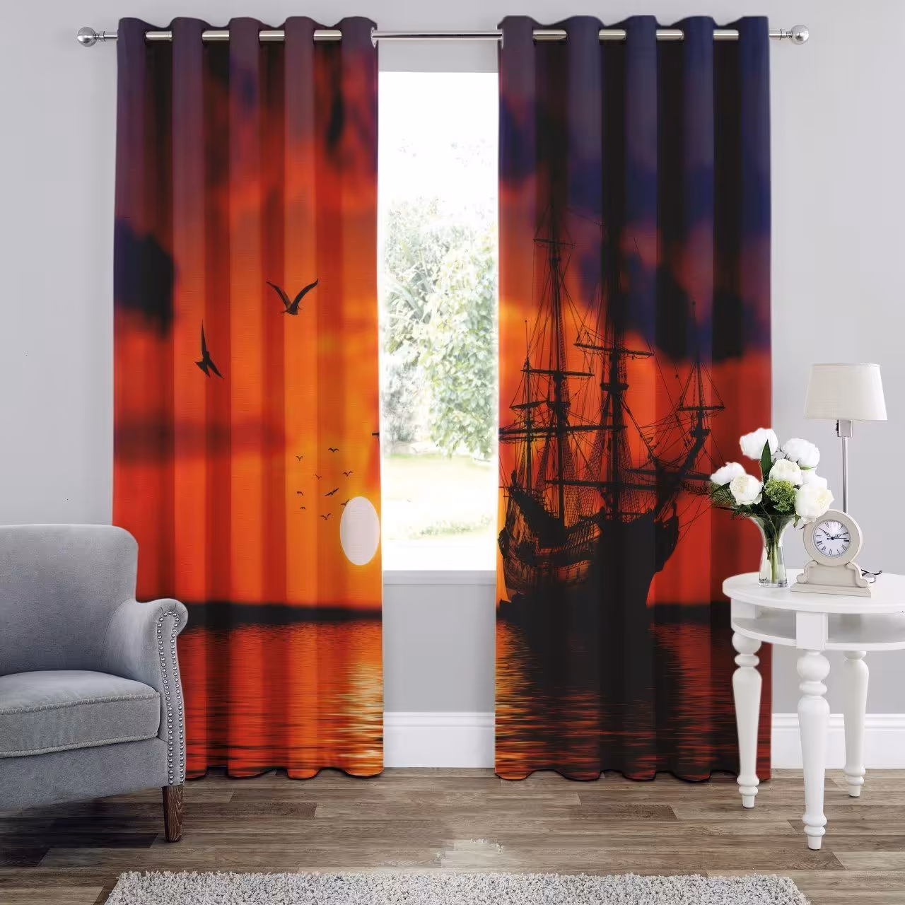 پرده چاپی  پانچ  طرح   نقاشی و منظره   کد 1724