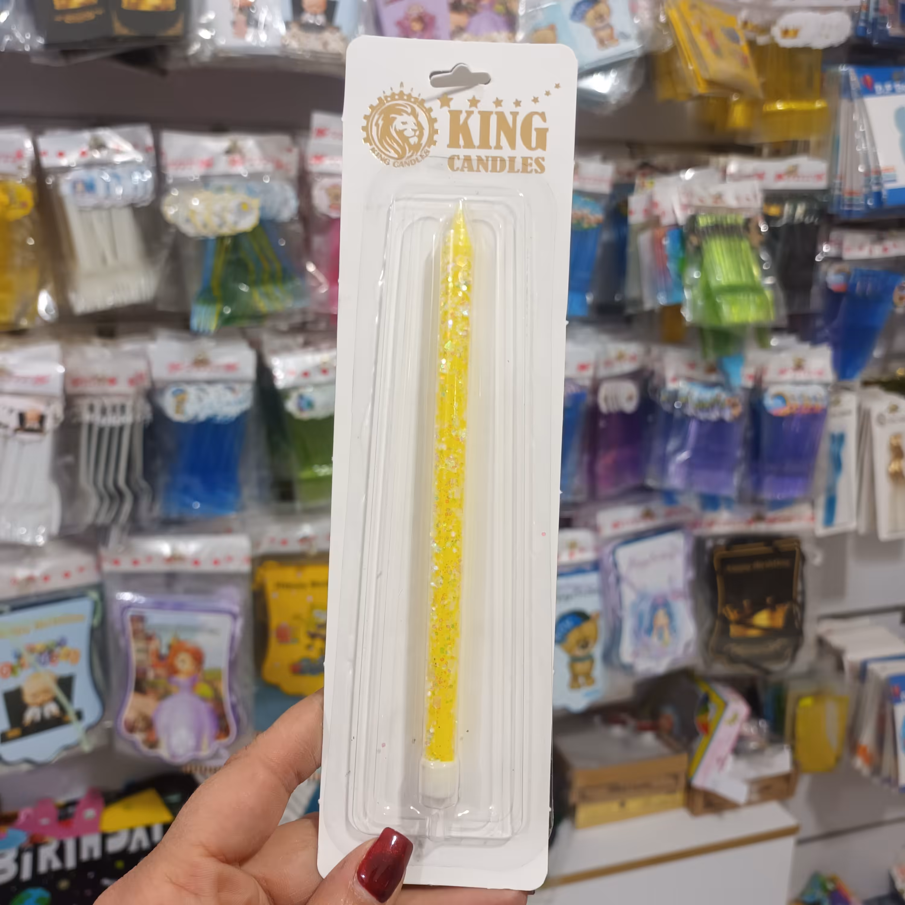 شمع مدادی تکی زرد اکلیلی - شمع مدادی تکی زرد پاستیلی