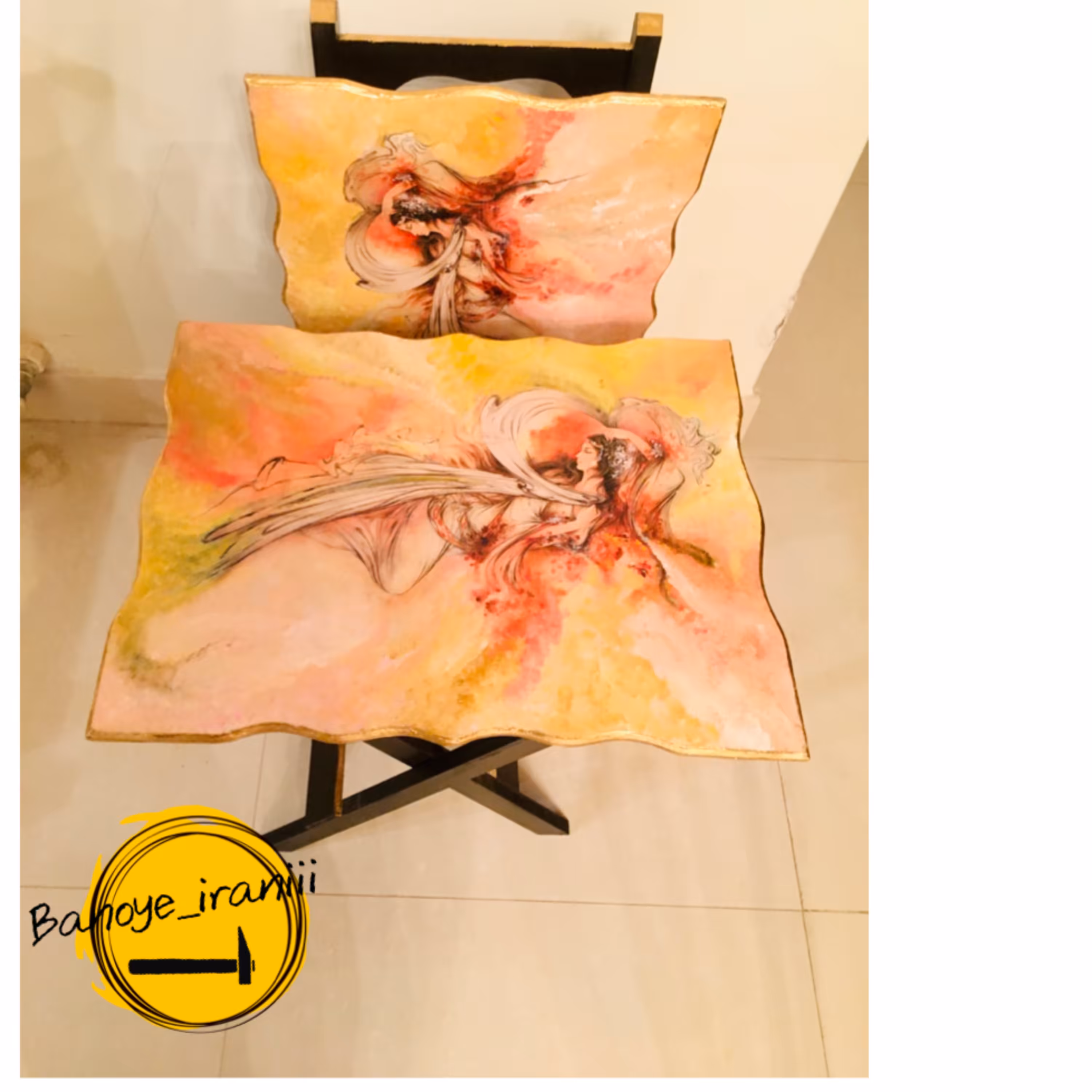 دو عدد میز تاشوی چوبی