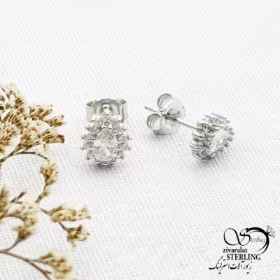 گوشواره اشکی با نقره 925 عیار و کد 13409