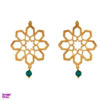 گوشواره طلا 18 عیار زنانه سانا گالری طرح اسلیمی کد 1259D9189