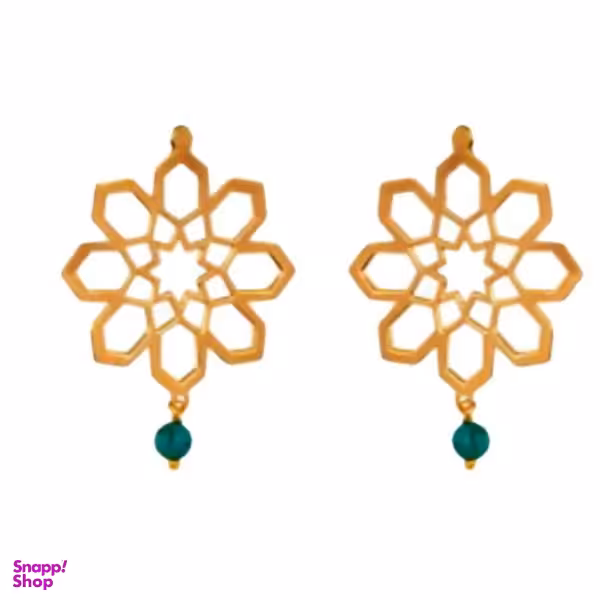 گوشواره طلا 18 عیار زنانه سانا گالری طرح اسلیمی کد 1259D9189