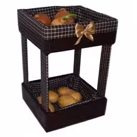 سبد سیب زمینی پیاز 2طبقه چرمی ضخیم