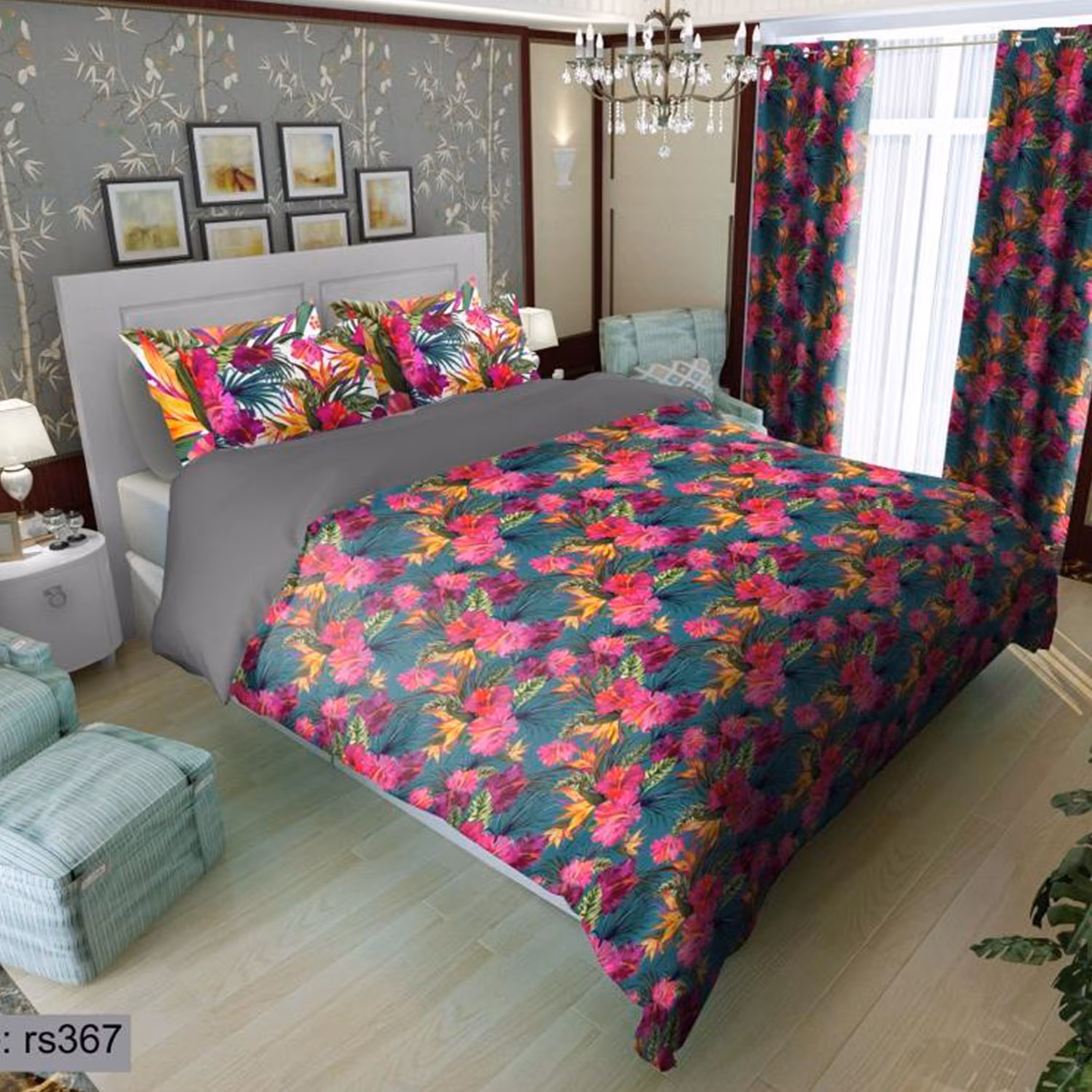 سرویس روتختی 1 نفره تنسل چاپی برندترک لند (Turk Land)  کد rs 367