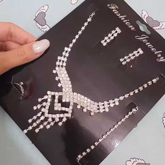 ست کامل تمام نگین مجلسی رنگ ثابت