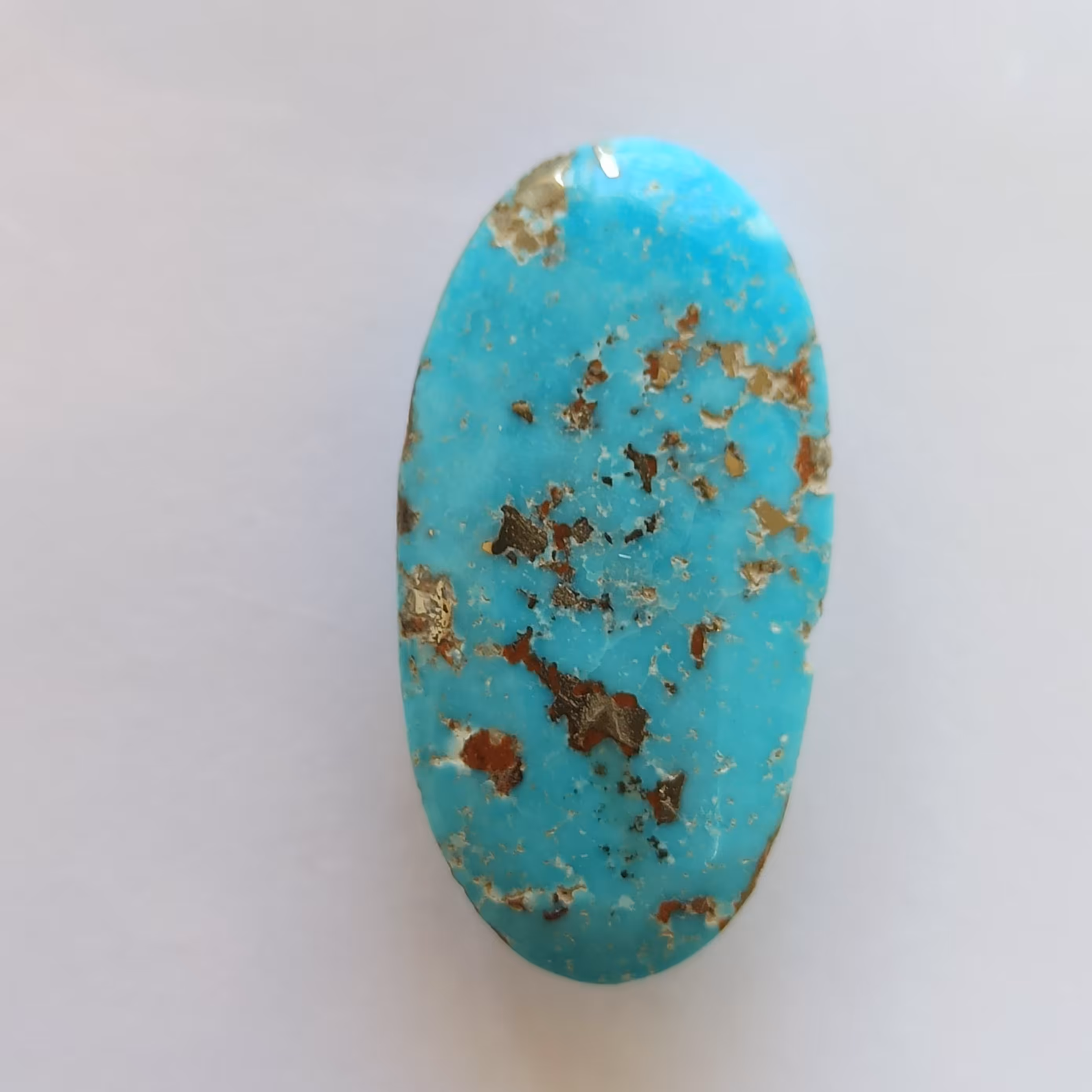 نگبن فیروزه طبیعی بیضی شکل تراش دست کاملا معدنی 