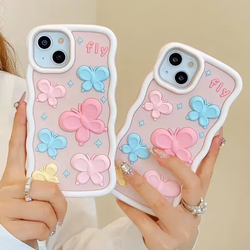  قاب گوشی آیفون Butterfly پروانه سیلیکونی رنگی 
