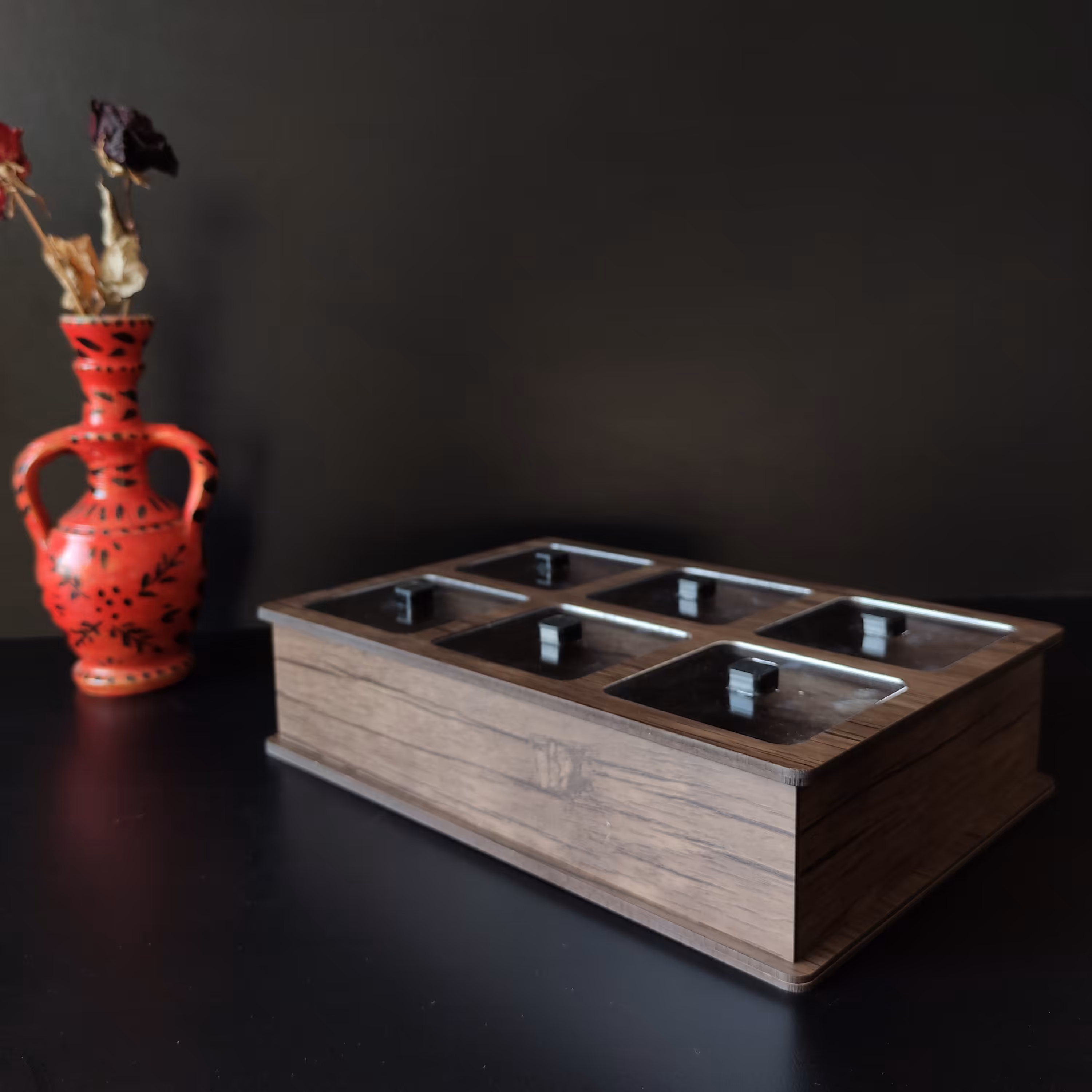 جعبه پذیرایی رنگ آنتیک قهوه