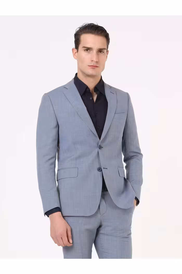 کت وشلوار آبی مردانه Open Navy Blue 100 ٪ پشمی مناسب 4 و شلوار قطره Kip