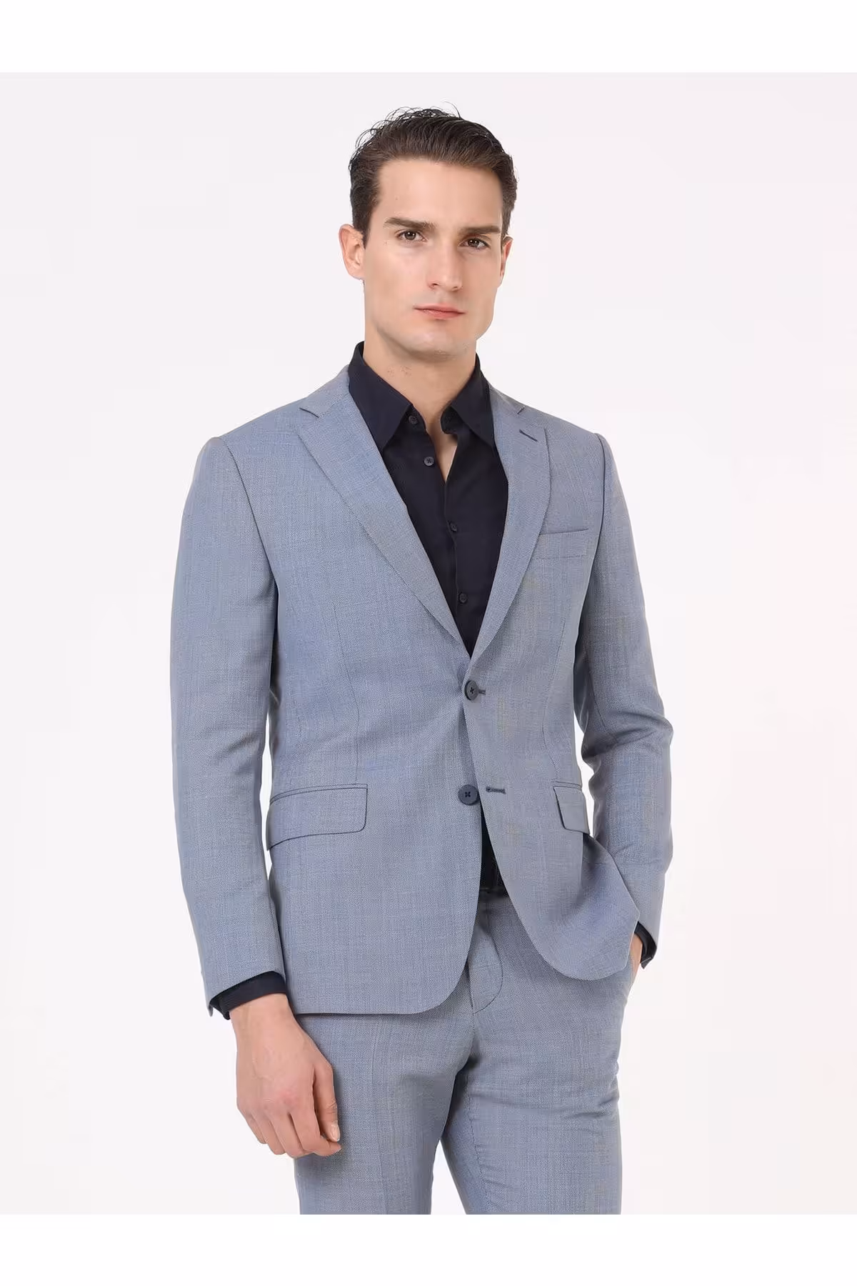 کت وشلوار آبی مردانه Open Navy Blue 100 ٪ پشمی مناسب 4 و شلوار قطره Kip