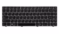 کیبورد لپ تاپ لنوو مدل IdeaPad Z360 مشکی با فریم نقره ای