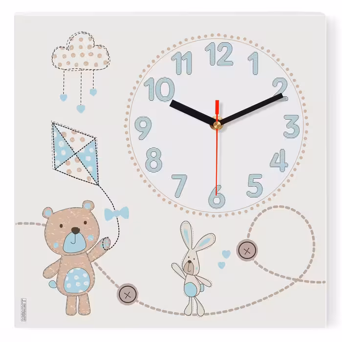 ساعت دیواری کودک MOMMY طرح خرس و خرگوش کد 9560