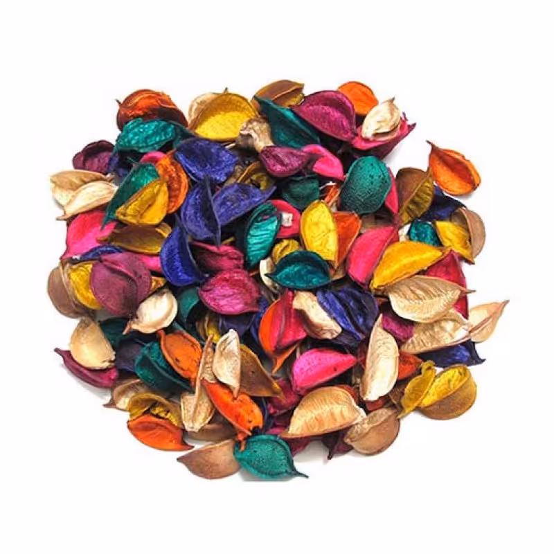 گل خشک رنگی جهت تزیین شمع و .. وزن 100 گرم