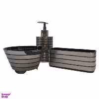 سبد سینک بازن مدل STL کد SHR 411 به همراه جا اسکاچی و پمپ مایع ظرفشویی