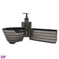 سبد سینک بازن مدل STL کد SHR 411 به همراه جا اسکاچی و پمپ مایع ظرفشویی