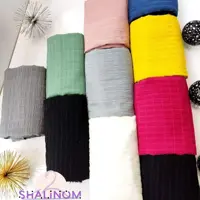 شال نخی تسلا منگوله دار / شال تک رنگ نخی