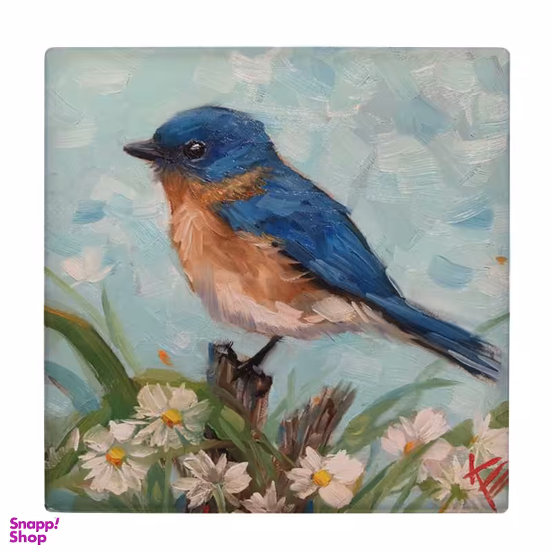 زیر لیوانی طرح پرنده و شاخه های گل کد 3612614_1508