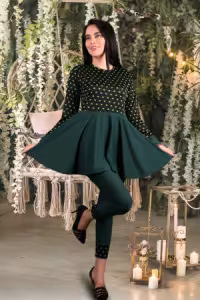 بلوز شلوار خالدار مدل سمیرا