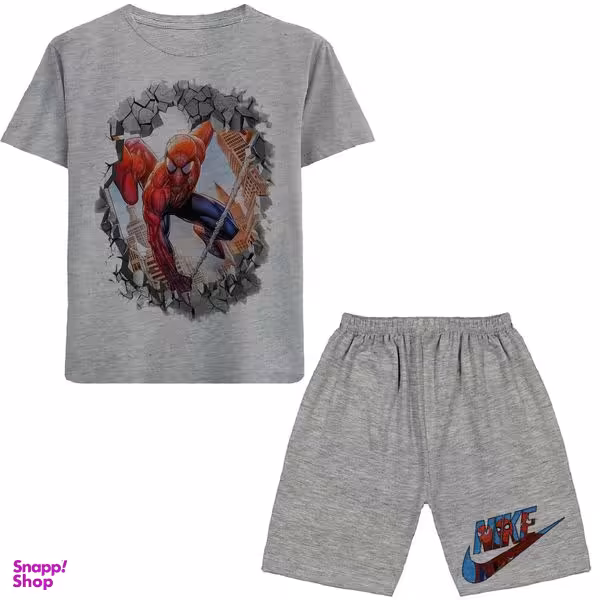 ست تیشرت و شلوارک پسرانه مدل مرد عنکبوتی کد N13