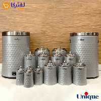 سرویس آشپزخانه 15 پارچه یونیک گلکسی نقره ای استیل UN-4611