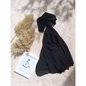 شال حریر ساده مشکی