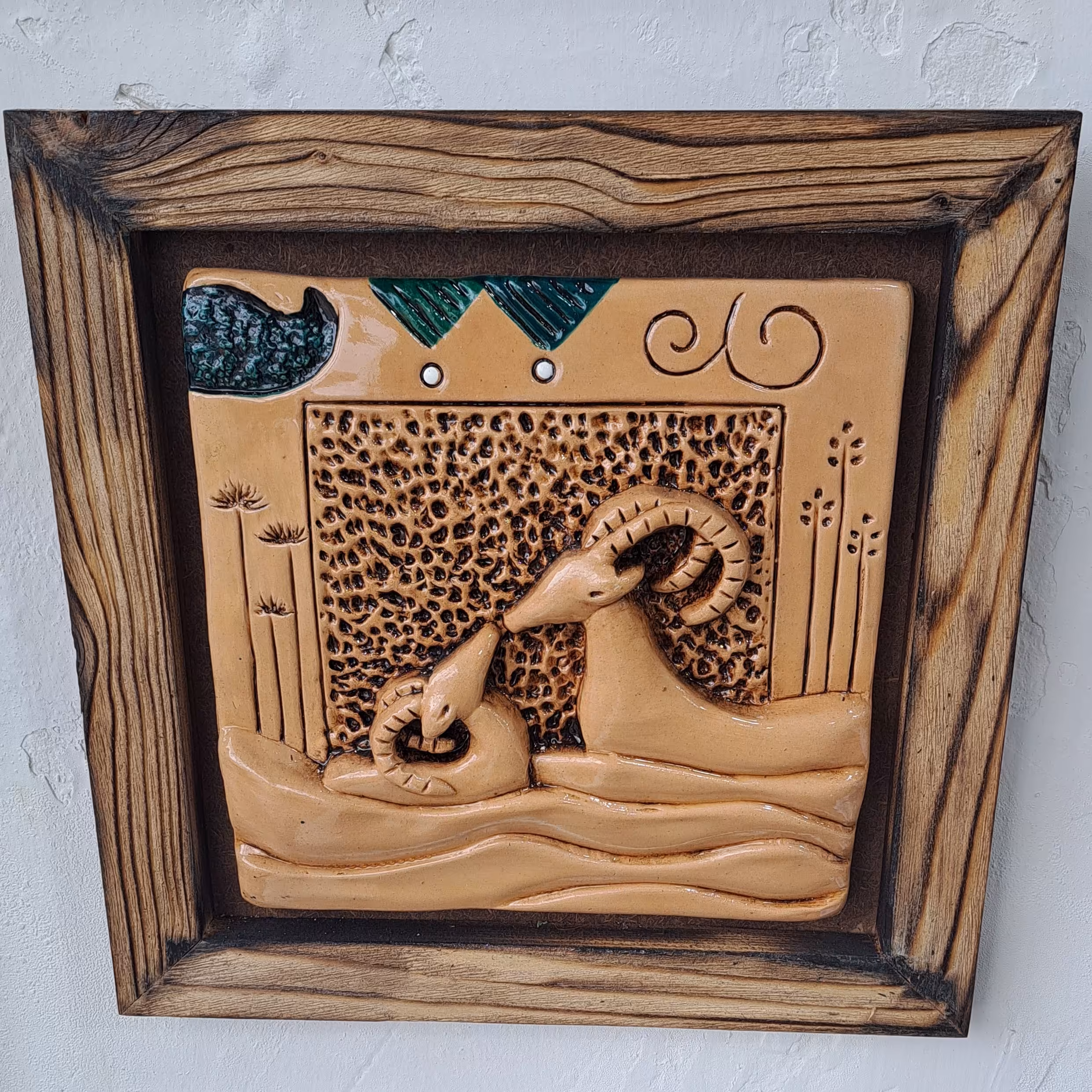 تابلو  سفالی طرح  مادر و فرزند 