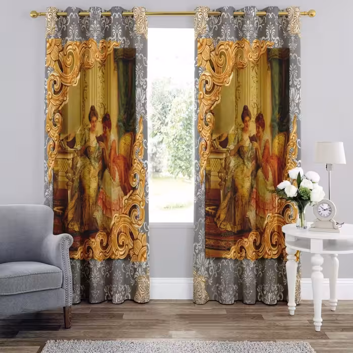 پرده چاپی  پانچ  طرح   اروپایی   کد 4016