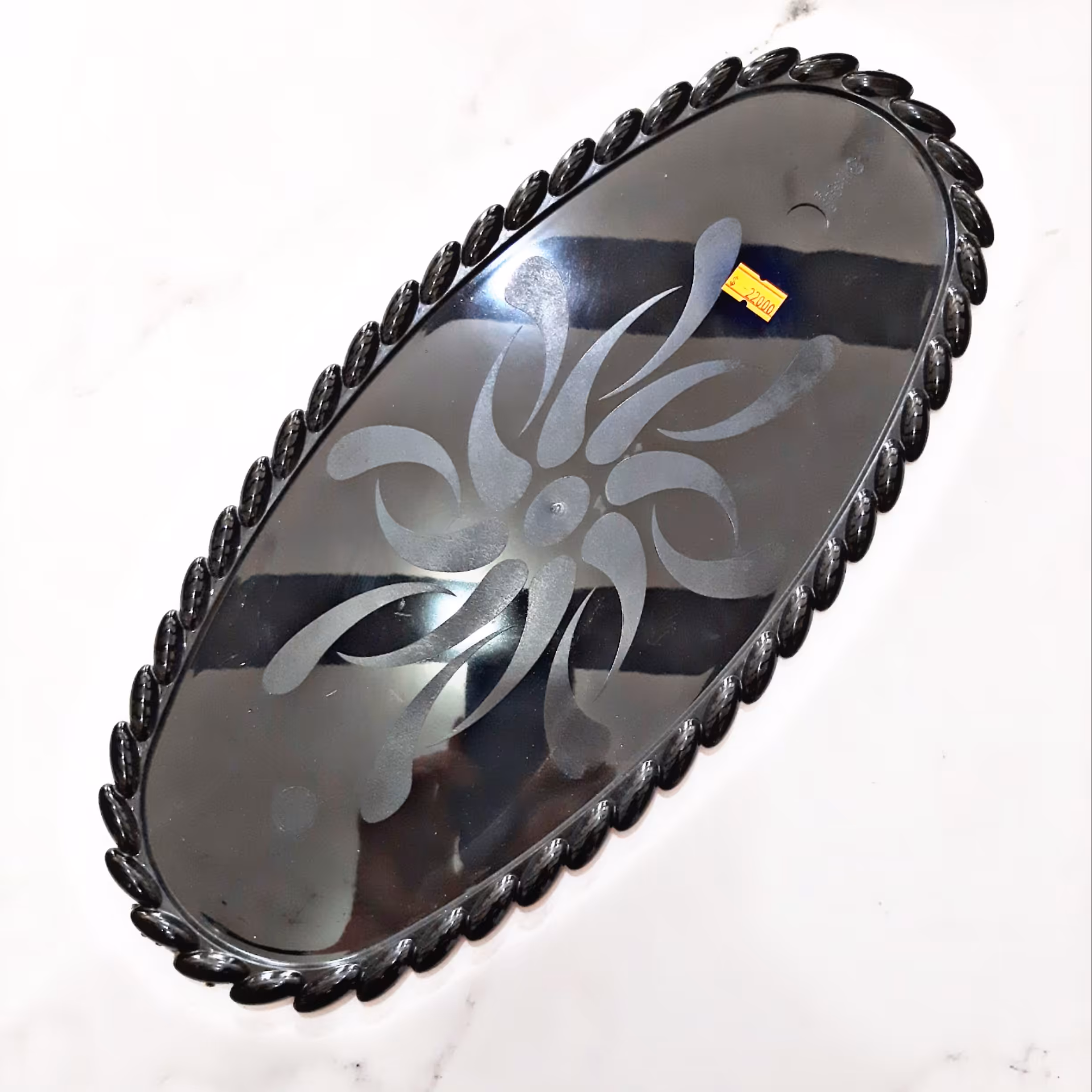 سینی(دیس) کریستالی مشکی طرح دار