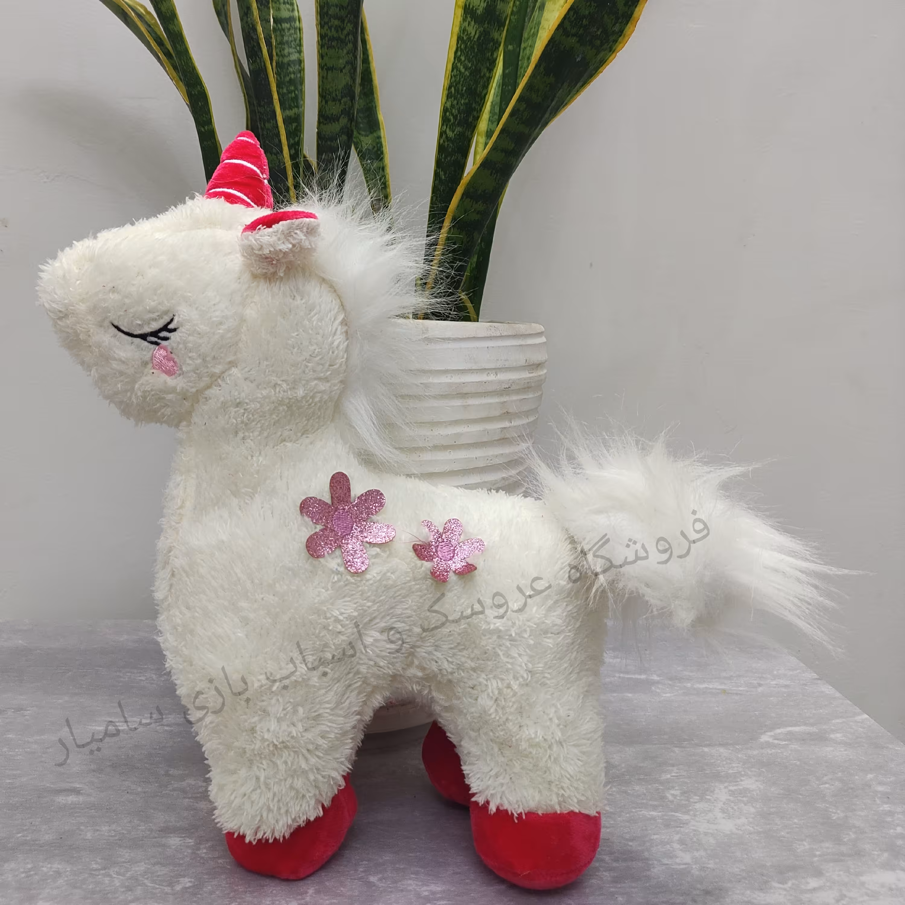 عروسک اسب تک شاخ یونیکورن چشم بسته