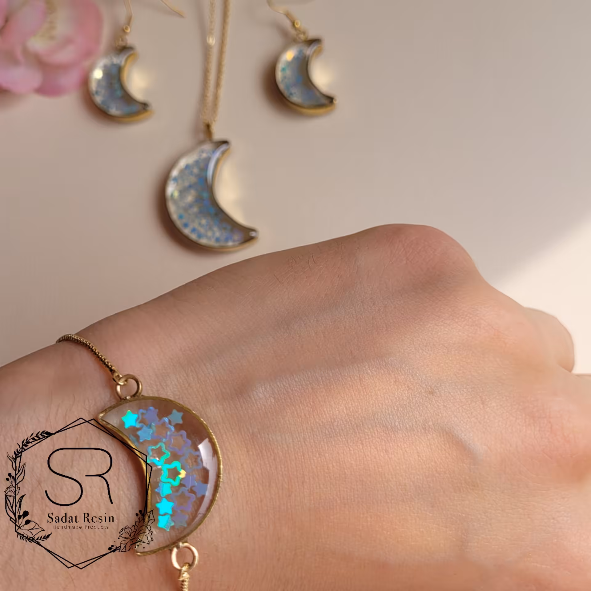 دستبند ماه و ستاره رزینی